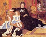 Children Canvas Paintings - Madame Georges Charpentier and her Children, Georgette and Paul